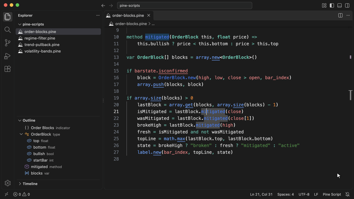 F12 jumps from a method call to its declaration, then Shift+F12 lists the references of a type